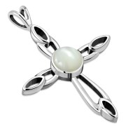 Mother of Pearl Silver Cross Pendant, p561