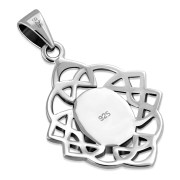 Abalone Celtic Knot Silver Pendant, p562