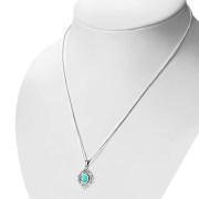 Turquoise Celtic Knot Silver Pendant, p562