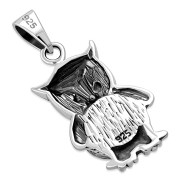 Abalone Shell Owl Silver Pendant, p571