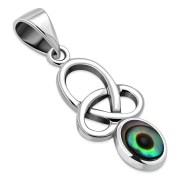 Abalone Shell Celtic Knot Silver Pendant, p579