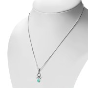 Turquoise Celtic Knot Silver Pendant, p579