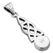 Mother of Pearl Celtic Knot Silver Pendant - p583