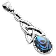Abalone Celtic Trinity Silver Pendant, p587