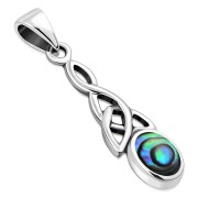 Abalone Celtic Trinity Silver Pendant, p589