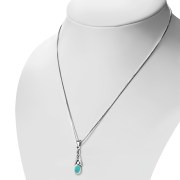 Turquoise Celtic Trinity Silver Pendant, p589