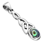 Abalone Celtic Trinity Silver Pendant, p591
