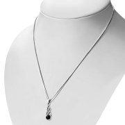 Black Onyx Celtic Trinity Silver Pendant, p593