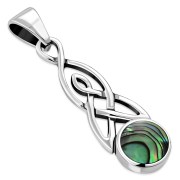 Abalone Celtic Trinity Silver Pendant, p593