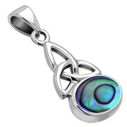 Abalone Celtic Trinity Silver Pendant, p594