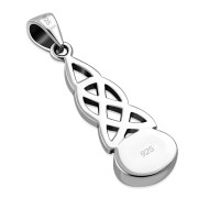 Synthetic Opal Celtic Knot Silver Pendant, p595