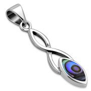 Abalone Celtic Knot Silver Pendant, p596