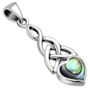Abalone Heart Celtic Trinity Silver Pendant, p602