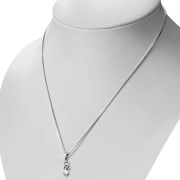 Mother of Pearl Celtic Knot Silver Pendant, p603