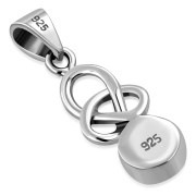 Mother of Pearl Celtic Knot Silver Pendant, p603