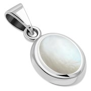 Mother of Pearl Oval Silver Pendant, p625