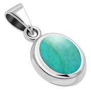 Turquoise Shell Oval Silver Pendant, p625