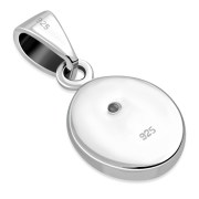 Turquoise Shell Oval Silver Pendant, p625