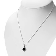 Black Onyx Silver Pendant, p626