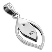 Black Onyx Drop Silver Pendant, p628