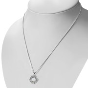 Rainbow Moonstone Oval Celtic Knot Silver Pendant, p631