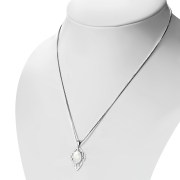 Medium Celtic Knot Mother of Pearl Silver Pendant - p658