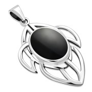 Medium Celtic Knot Abalone Silver Pendant - p658