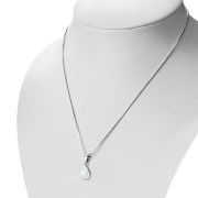 Synthetic Opal Hearts Sterling Silver Pendant