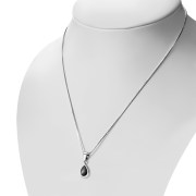Black Onyx Sterling Silver Drop Pendant