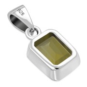 Citrine Stone Elegant Rectangle Sterling Silver Pendant, p694