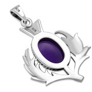 Smoky Quarts Stone Elegant Rectangle Sterling Silver Pendant, p694