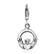 Claddagh Silver Pandora Charm w/ Mother of Pearl - PD158MOP