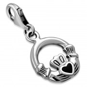 Claddagh Silver Pandora Charm w/ Black Onyx - PD158OX