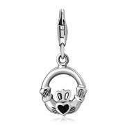 Claddagh Silver Pandora Charm w/ Black Onyx - PD158OX