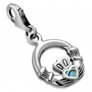 Abalone Shell Claddagh Silver Pandora Charm - PD158PAVA