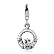 Abalone Shell Claddagh Silver Pandora Charm - PD158PAVA