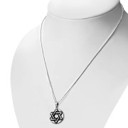 Star of David Silver Mens Pendant, 120
