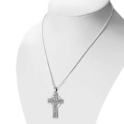 Large Celtic Cross Silver Pendant, pn144