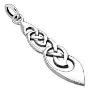 Long Light Plain Silver Celtic Pendant, pn431