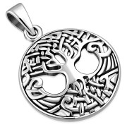 Small Celtic Knot Tree of Life Silver Pendant, pn543