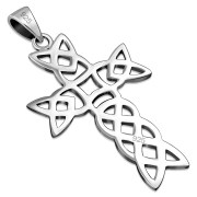 Medium Celtic Knot Cross Silver Pendant, pn574