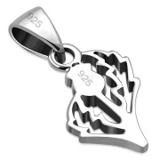 Tiny Plain Thistle Silver Pendant - pn611