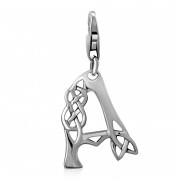 The Letter A Celtic Pandora Silver Charm Dangle, pnd544
