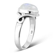 Rainbow Moonstone Celtic Knot Sterling Silver Ring, r001