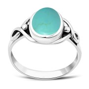 Turquoise Celtic Knot Silver Ring, r1
