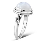 Rainbow Moonstone Ethnic Sterling Silver Ring, r023