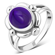 Amethyst Stone Sterling Silver Ring, r039