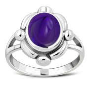 Amethyst Stone Sterling Silver Ring, r039