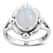 Rainbow Moonstone Sterling Silver Ring, r039