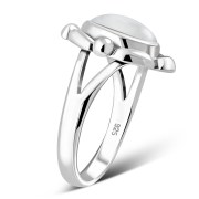 Rainbow Moonstone Sterling Silver Ring, r039